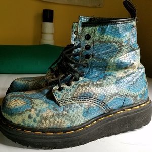 Turquoise Snakeskin Doc Marten Boots